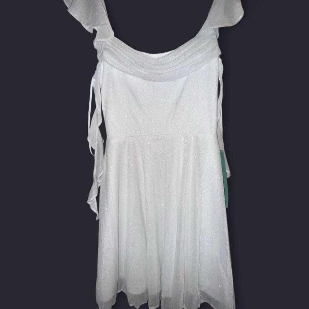 Jump White Glitter Mini Dress